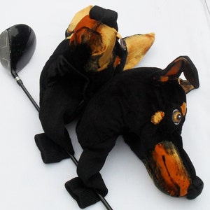 GOLF club head cover ,Custom Dog portrait Doberman , golf accessories ,Father's day GOLF GIFT image 5