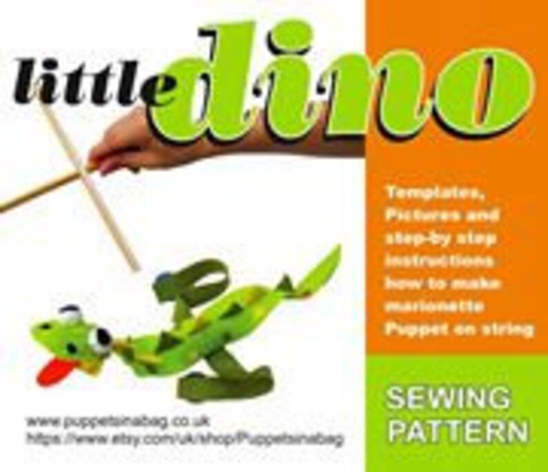 DIY Dinosaur Dino Puppet on Strings Sewing Etsy