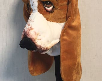 GOLF club head cover , Basset hound , Custom Dog portrait , GOLF GIFT