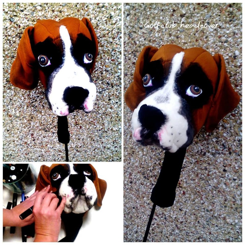GOLF club head cover Custom Dog portrait Boxer golf Etsy