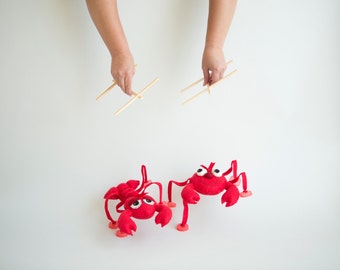 DIY Lobster and Sea Crab Marionette - Puppets on strings - Sewing PATTERN pdf -How to Make your own Sea Creatures marionettes  , felt puppet