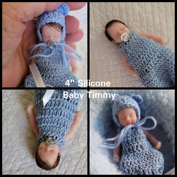 Full Silicone 4" Baby Timothy Option For Blank kit or Painted Bald Or  Rooted hair
