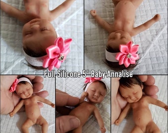 Silicone Mini Baby Annalise (Option for biracial or AA Skin tone)