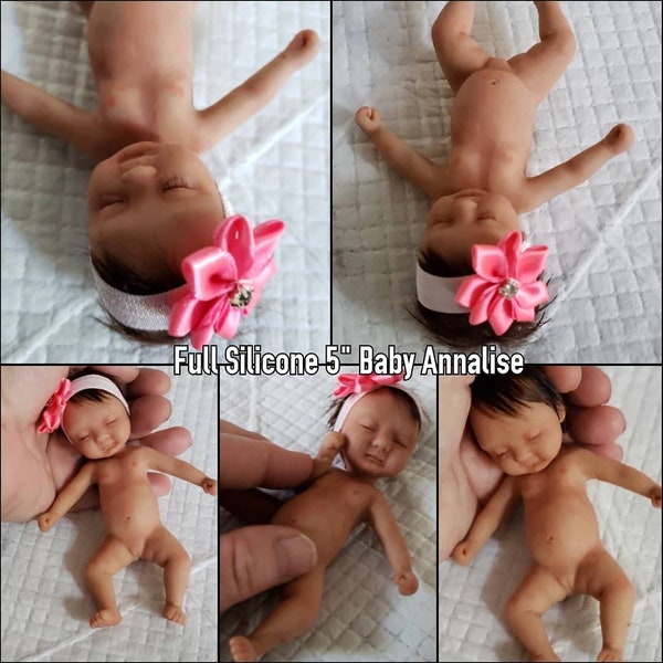 Silicone Mini Baby Annalise (Option for biracial or AA Skin tone)