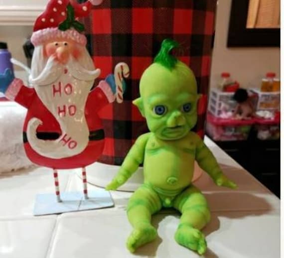 Baby grinch reborn doll on sale