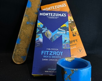 Blue and Gold Incense Holder & Tealight Holder Gift Set (with optional Vegan Chocolate add on!)