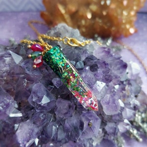 Glitter resin crystal necklace image 1