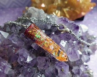 Glitter resin crystal necklace