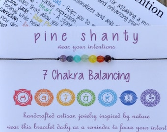 7 Chakra Bracelet, Adjustable Bracelet, Energy Bracelet, Yoga Bracelet, Meditation Bracelet, String Bracelet, Rainbow Bracelet