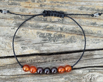 Passion + Creativity | Garnet + Carnelian |  Root + Sacral Chakra | Energy Balancing Adjustable Bracelet