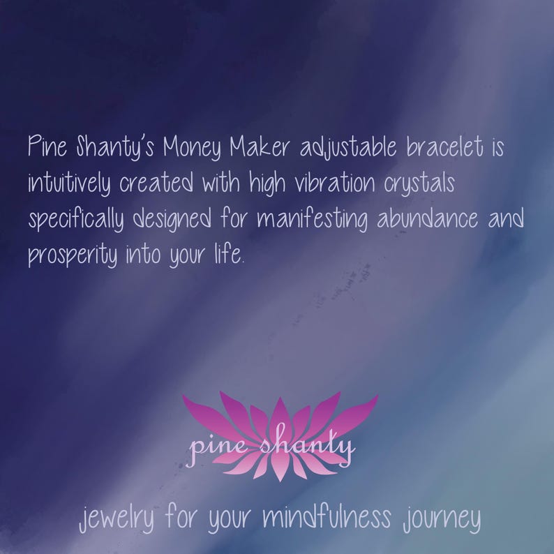 May include: A pink and white flower logo with the text "pine shanty" and the text "jewelry for your mindfulness journey".