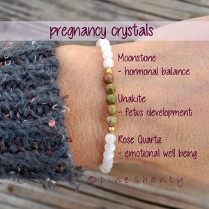 Vruchtbaarheid + zwangerschap + postpartum | Gezonde zwangerschapskristallen | Unakiet + Rozenkwarts + Maansteen | Mom to be cadeau | Cadeau nieuwe moeder