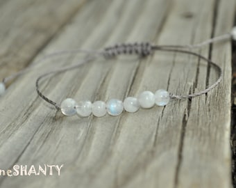 Moonstone Yoga Bracelet, Moonstone Meditation Bracelet, Crystal Healing Bracelet, Stack, Childbirth Bracelet, String BraceletString Bracelet