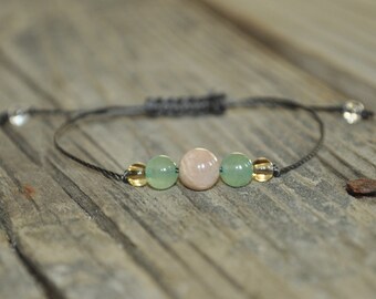 Good Luck Bracelet | Sunstone + Aventurine + Citrine | Meditation Bracelet, Yoga Bracelet | Prosperity + Creativity + String Bracelet