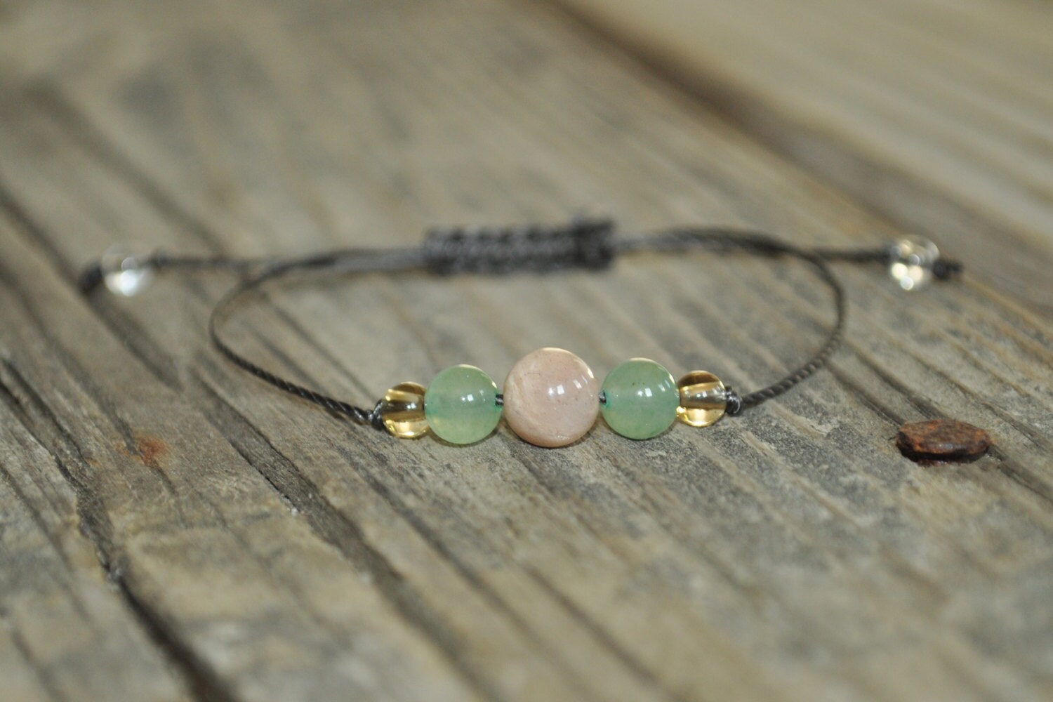 Good Luck Bracelet | Sunstone + Aventurine + Citrine | Meditation Bra…