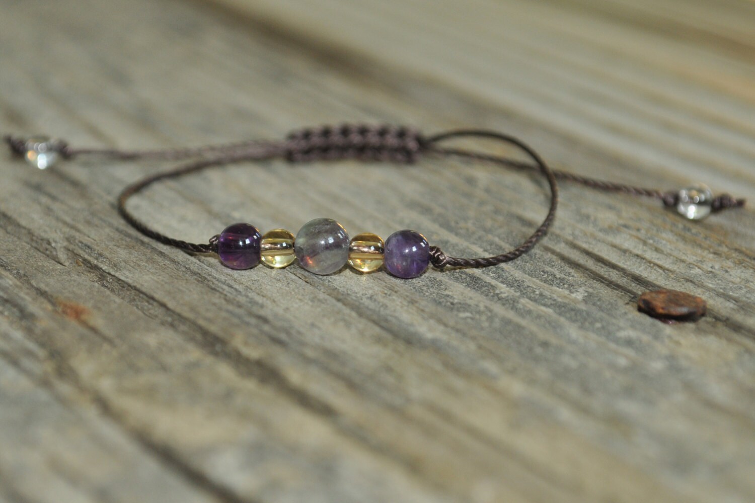 Fluorite + Citrine + Amethyst, Meditation Bracelet, Yoga Bracelet, Mi…
