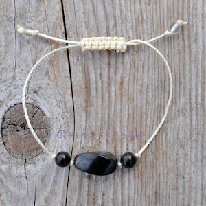 EMF + Negative Energy Protection | Shungite | Adjustable String Bracelet | Earth Star Chakra + Base Chakra + Solar Plexus Chakra