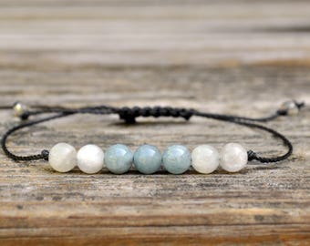 Scorpio Energy, Aquamarine Bracelet, Moonstone Bracelet, Scorpio Zodiac, Energy Bracelet, Cleansing, Serenity, Nurturing, New Beginnings