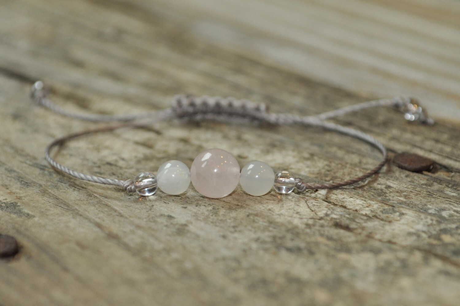 Rose Quartz + Moonstone + Clear Quartz | Love Meditation Bracelet, Mi…