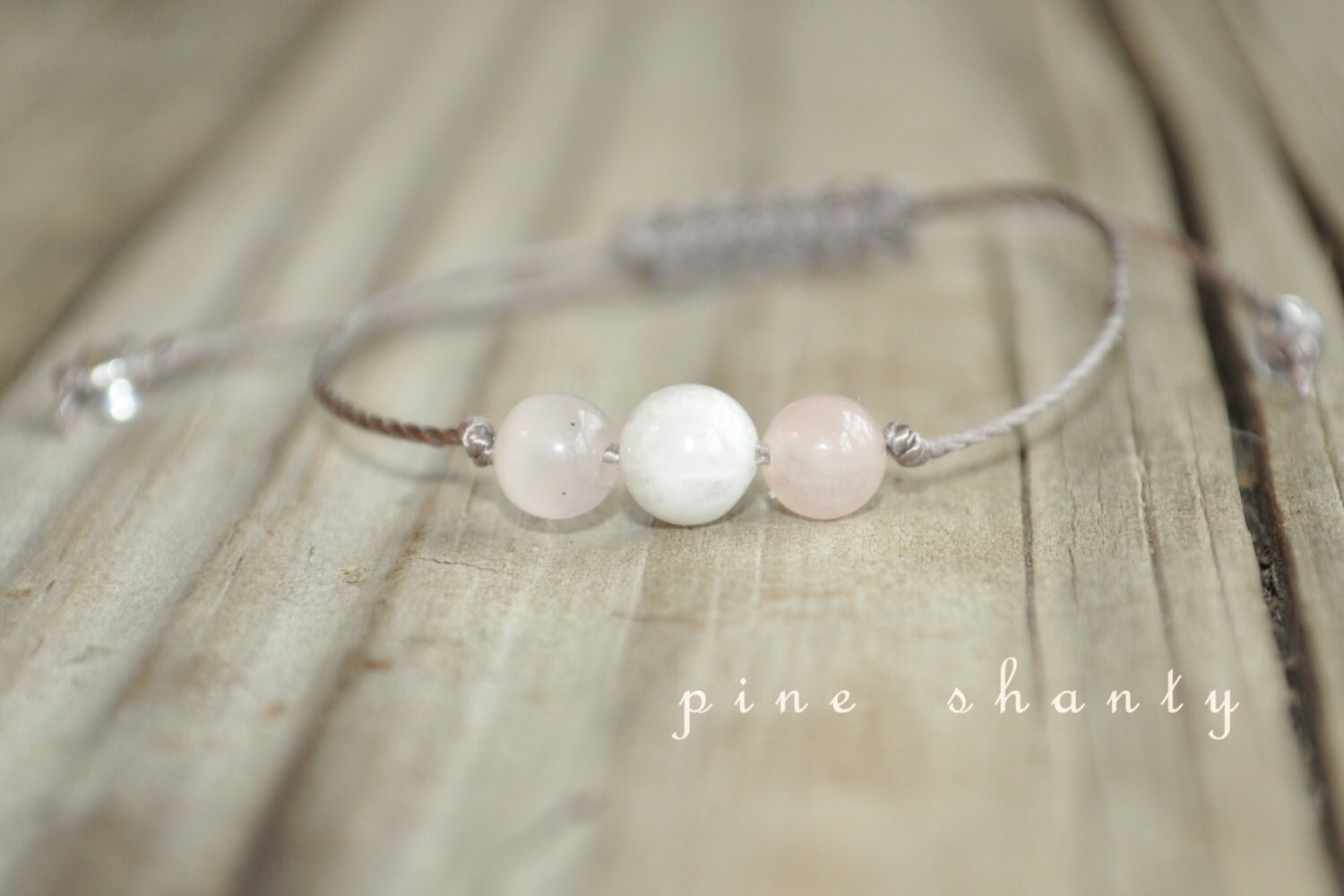 Moonstone + Rose Quartz | Love Meditation Bracelet | Good Luck | Mini…