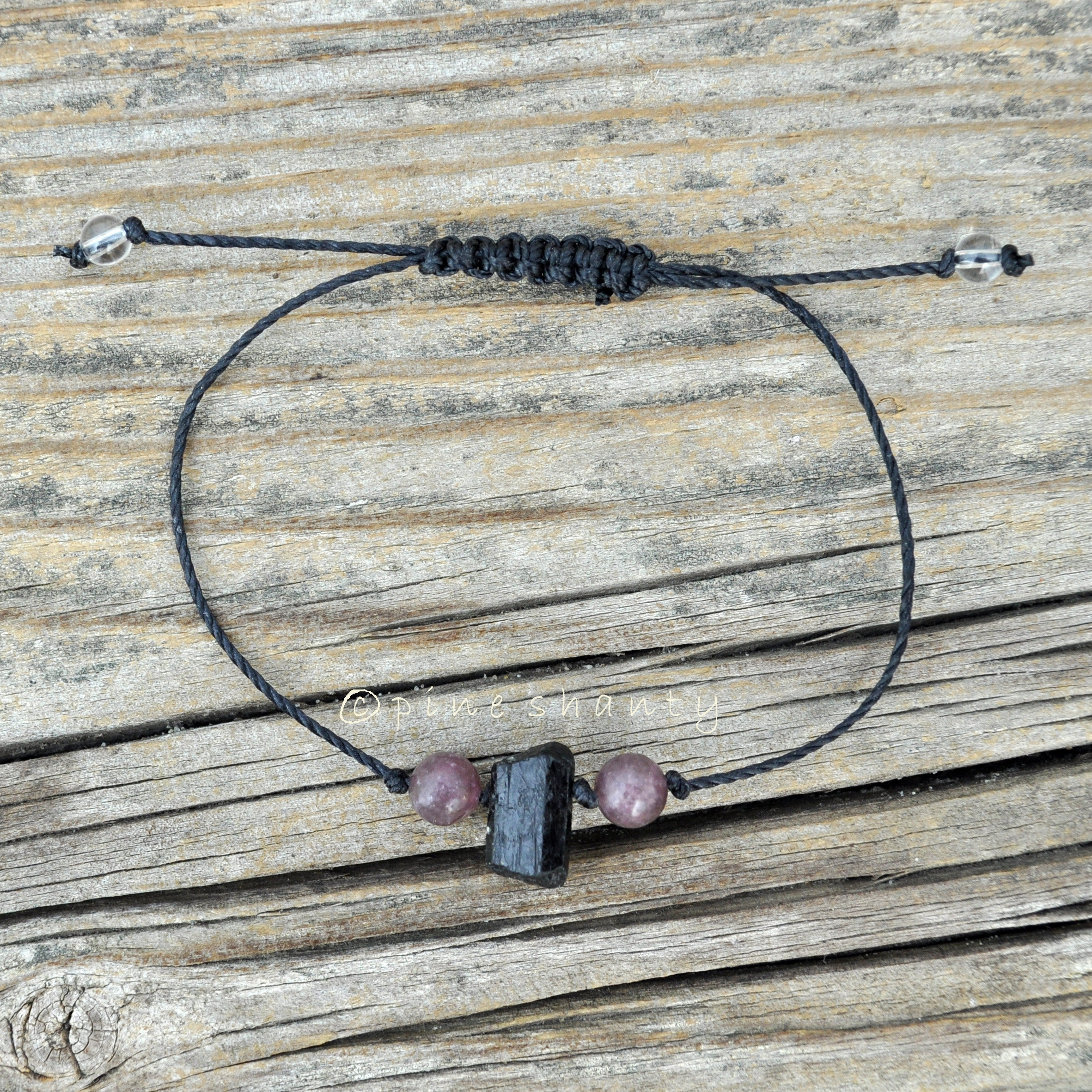Grounding Guardian Angel Bracelet, Raw Black Tourmaline Base Chakra S…