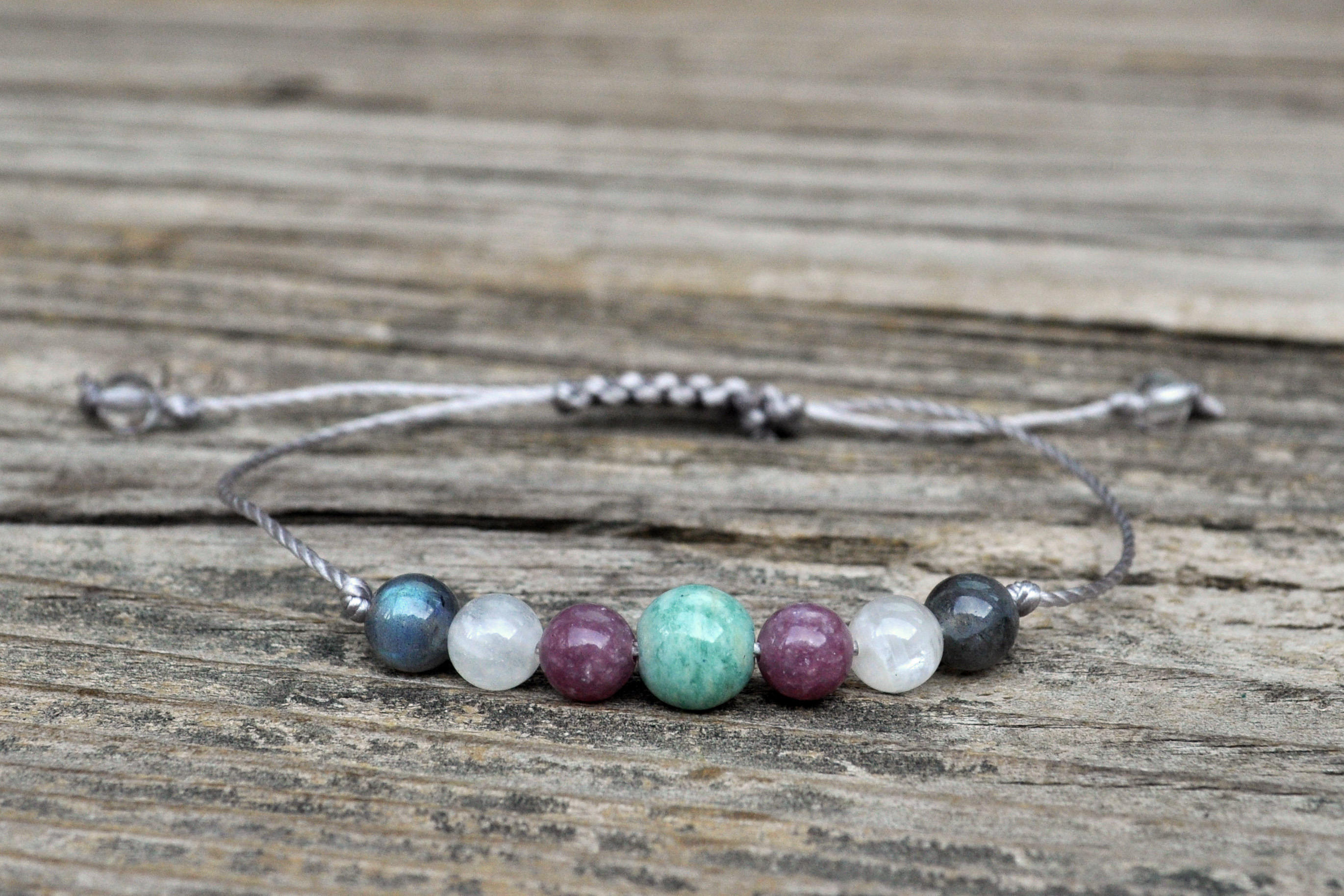 Guardian Angel Bracelet III, Amazonite Bracelet, Lepidiolite, Moonsto…