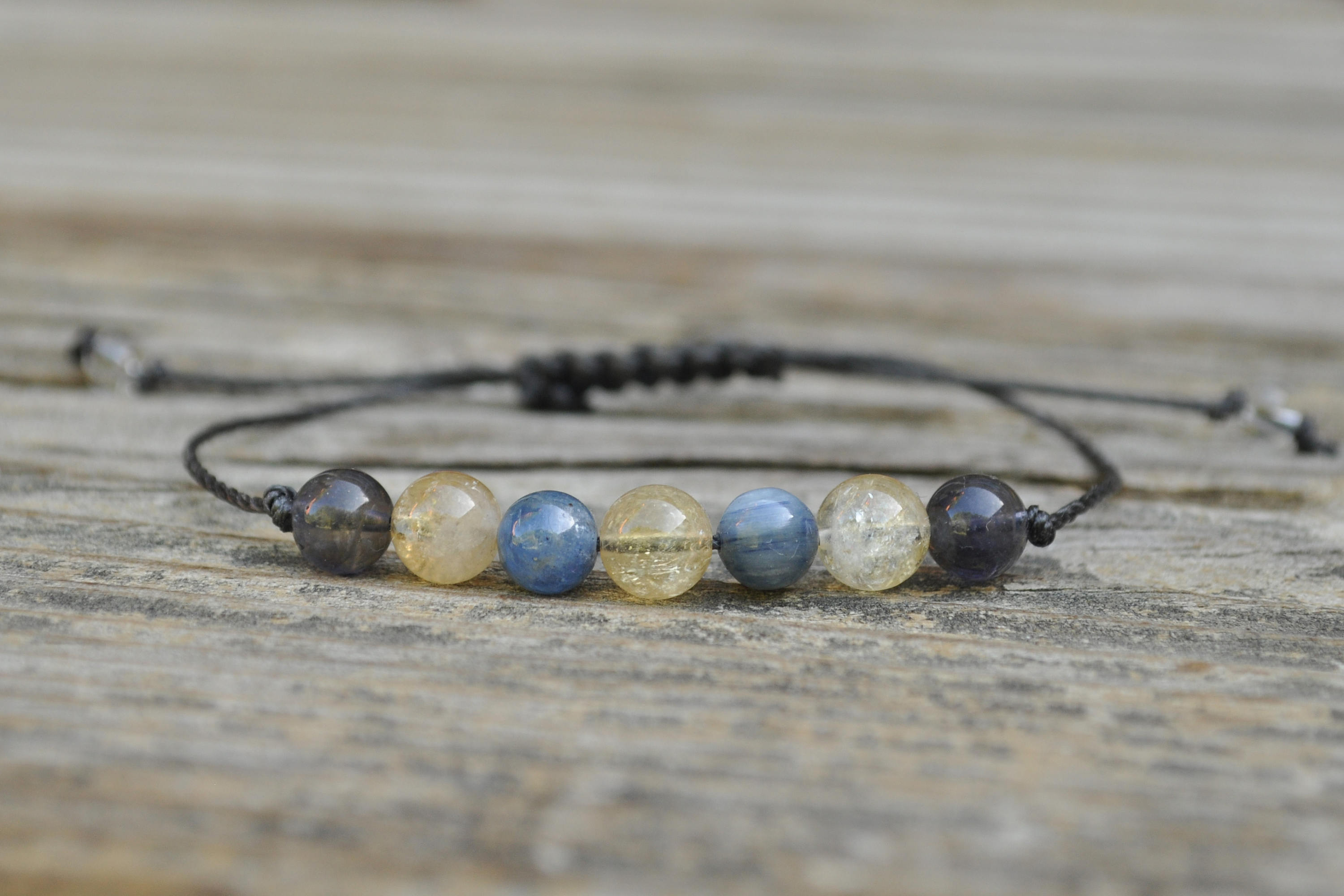 Libra Energy, Citrine Bracelet, Kyanite Bracelet, Iolite Bracelet, Li…