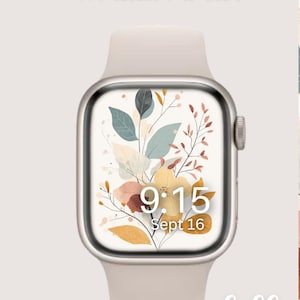 Aesthetic Floral Apple Watch Face, Boho Neutral Watch Background, Womens Apple Watch Wallpaper, Floral Apple Watch Face Instant Download