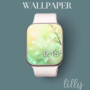 Sfondo per quadrante Apple Watch / Sfondo digitale con fiori selvatici primaverili da scaricare per quadrante Smartwatch con fiori verdi primaverili