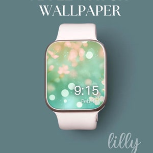 Sfondo per quadrante Apple Watch / Sfondo digitale con fiori selvatici primaverili da scaricare per quadrante Smartwatch con fiori verdi primaverili