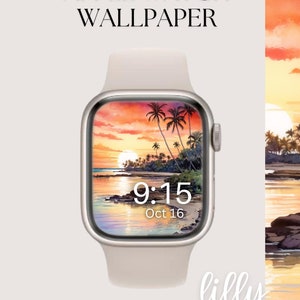 Beach Apple Watch Face , Tropical Waves Watch Background, Womens Apple Watch Wallpaper, Pretty Apple Watch Face Instant Download for Summer