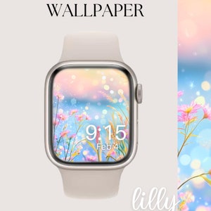 Quadrante Apple Watch floreale, sfondo per orologio, sfondo per Apple Watch da donna, grazioso quadrante Apple Watch da scaricare immediatamente per la primavera o l'estate