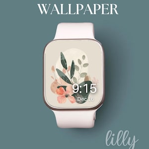 Aesthetic Floral Apple Watch Face, Boho Neutral Watch Background, Womens Apple Watch Wallpaper, Floral Apple Watch Face Instant Download
