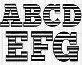 Letter SVG Files Set of 26--Includes A through Z Uppercase! SVG PNG Stripe Alphabet stripe letters svg striped letters png letter stripes