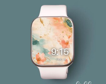 Aesthetic Apple Watch Face , Smart Watch Background, Womens Watch Wallpaper, Pretty Apple Smartwatch Face  Download, Boho Abstract Pink