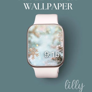 Weihnachten Apple Watch für die Feiertage, Ästhetischer Hintergrund, Damen Apple Watch Wallpaper, Winter Holiday Zifferblatt Download