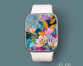 Apple Watch Face, Smart Watch Background, Womens Apple Watch Wallpaper, Pretty Apple Watch Face Download Abstract Artsy Smartwatch Face