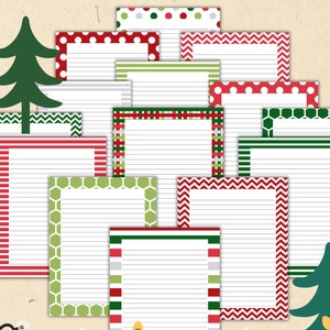 Christmas Border Paper Pack of 24-8.5x11-JPG Bordered lined paper printable borders christmas printable christmas paper