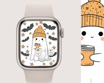 Apple Watch Face, Watch Background, Halloween Themed Apple Watch Wallpaper, Spooky Cute Apple Watch Face Instant Download, Smartwatch Face