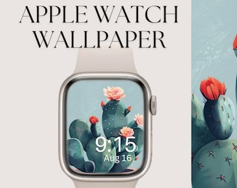 Plants Apple Watch Face, Watch Background, Western Apple Watch Wallpaper, Sage Green Watch Face Instant Download Succulent Cactus Wallpaper