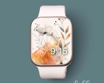 Apple Watch Wallpaper, Flowers Watch Face, Fall Watch Background, Smartwatch Wallpaper, Floral Apple Watch Face Download, Smart Watch