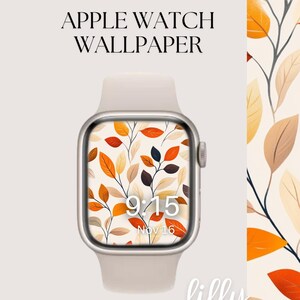 Fall Apple Watch Face, Watch Background, Womens Apple Watch Wallpaper, Pretty Autumn Leaves Apple Watch Face Instant Download for Fall