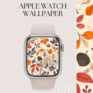 Fall Apple Watch Face, Watch Background, Womens Apple Watch Wallpaper, Pretty Autumn Leaves Apple Watch Face Instant Download for Fall