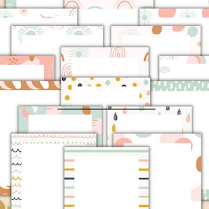 Border Paper Pack von 20--PDF- und PNG-Dateien--8,5x11 herunterladbares Papier, Computerpapier, Druckerpapier mit Rand, digitales Papier mit Rand