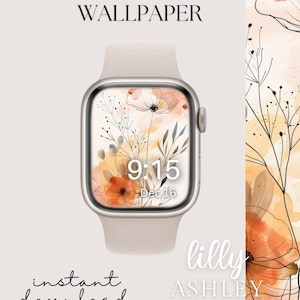 Quadrante Apple Watch floreale, sfondo per orologio, sfondo per Apple Watch da donna, grazioso quadrante Apple Watch Download immediato Sfondo per schermo orologio