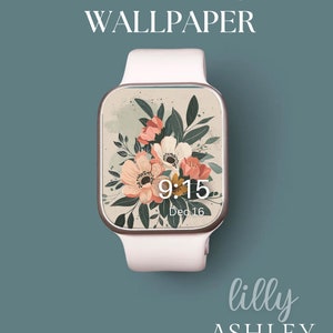 Aesthetic Floral Apple Watch Face, Boho Neutral Watch Background, Womens Apple Watch Wallpaper, Floral Apple Watch Face Instant Download