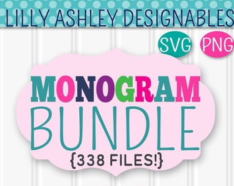 Monogram SVG Bundle of 13 Letter Sets! Each set includes A-Z uppercase, 12 patterned sets and 1 solid set! plaid polkadot stripe aztec etc!