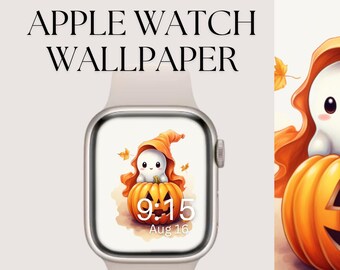 Halloween Watch Face, Cute Pumpkin Watch Background, Womens Apple Watch Wallpaper, Spooky Ghost Apple Watch Face, Pumpkin Download