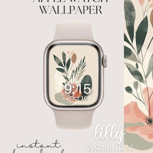 Aesthetic Floral Apple Watch Face, Boho Neutral Watch Background, Womens Apple Watch Wallpaper, Floral Apple Watch Face Instant Download