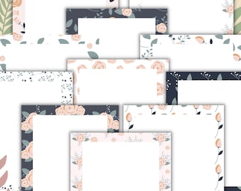 Borders様おまとめ専用ページ Printable Dark Green on White Scribble Four Leaf Clover Page Border